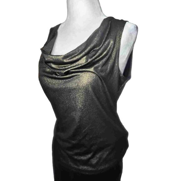 Gold Brown 90s Tank Vintage Cowl Front L - Picture 1 of 7